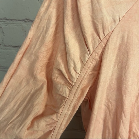 Maria Bouvier x Anthropologie hand dyed organic cotton pink ruched top Small - Picture 11 of 12
